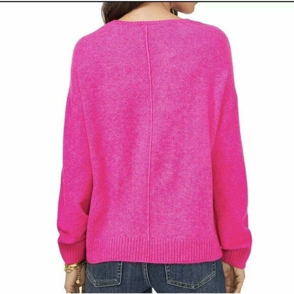 Vince Camuto C3461221 Women's Sz 2XL Paradox Pink Long Sleeve V-Neck Sweater $70 - Picture 9 of 10
